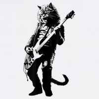 Rock Cat Playing Guitar Funny Guitar Cat 11oz C Handle Ceramic Mug