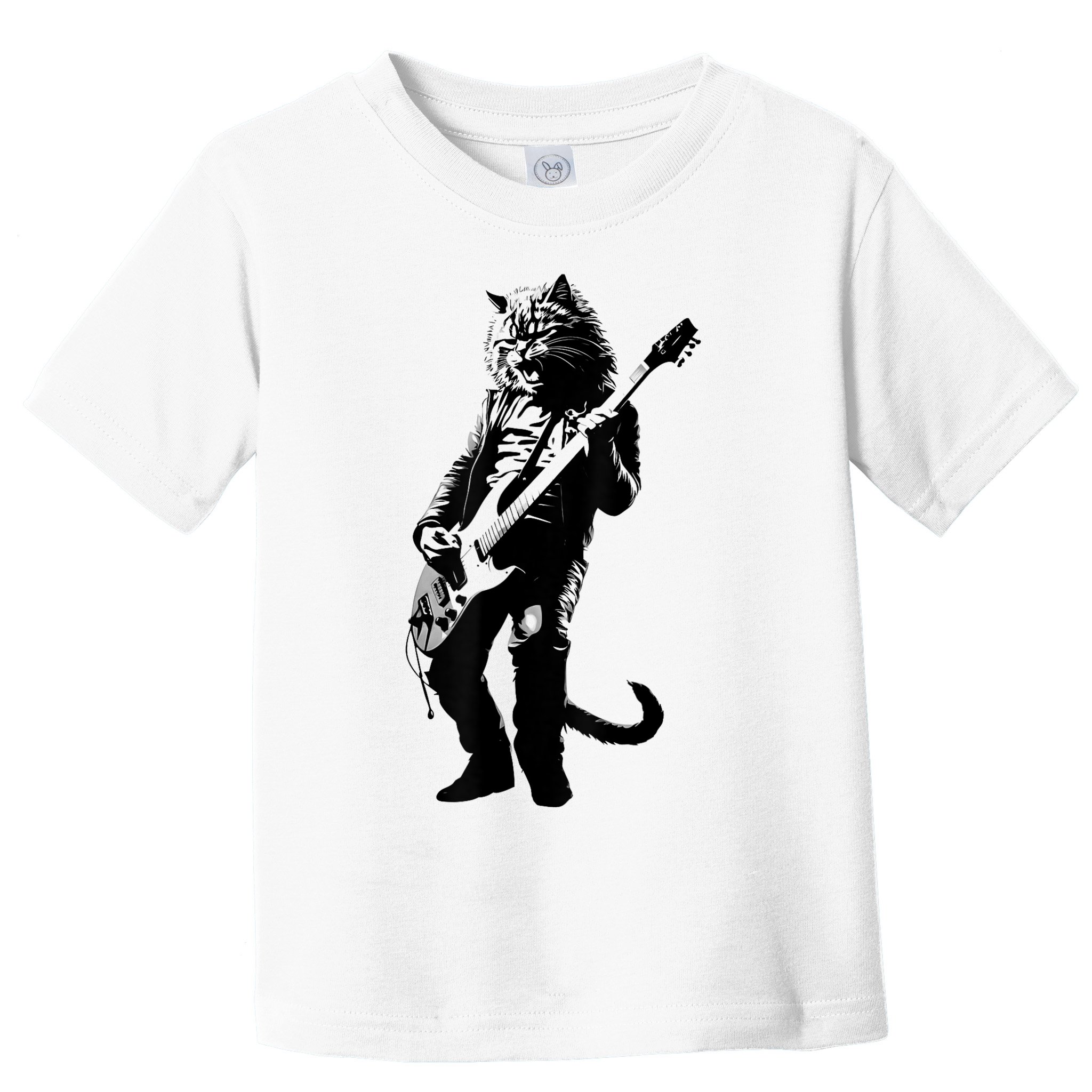 Rock Cat Playing Guitar Funny Guitar Cat Toddler T-Shirt