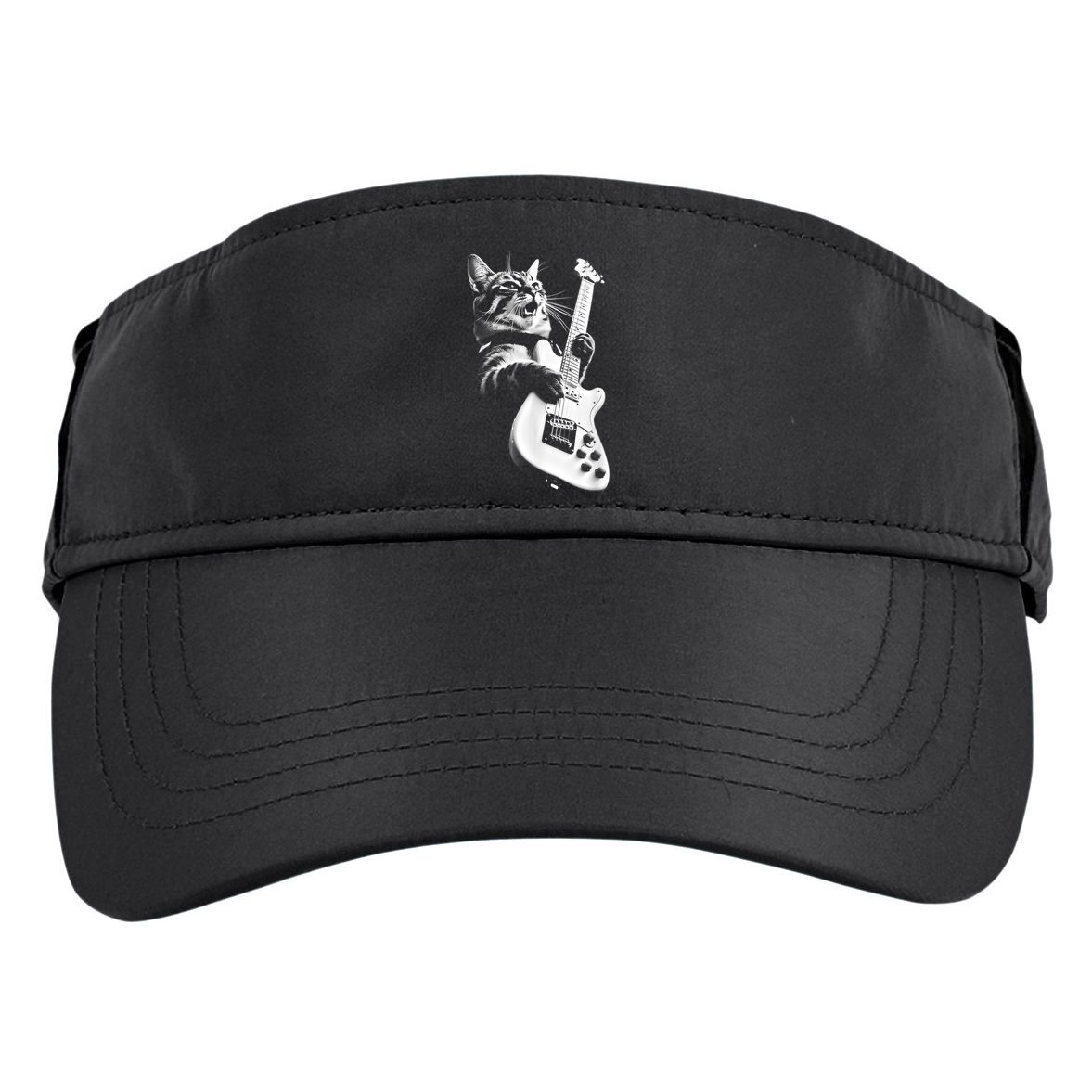 Rock Cat Playing Guitar Funny Guitar Cat Adult Drive Performance Visor