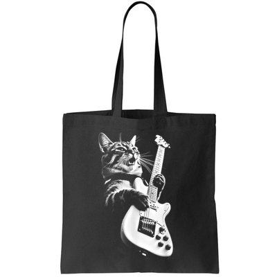 Rock Cat Playing Guitar Funny Guitar Cat Bag