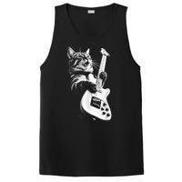 Rock Cat Playing Guitar Funny Guitar Cat PosiCharge Competitor Tank