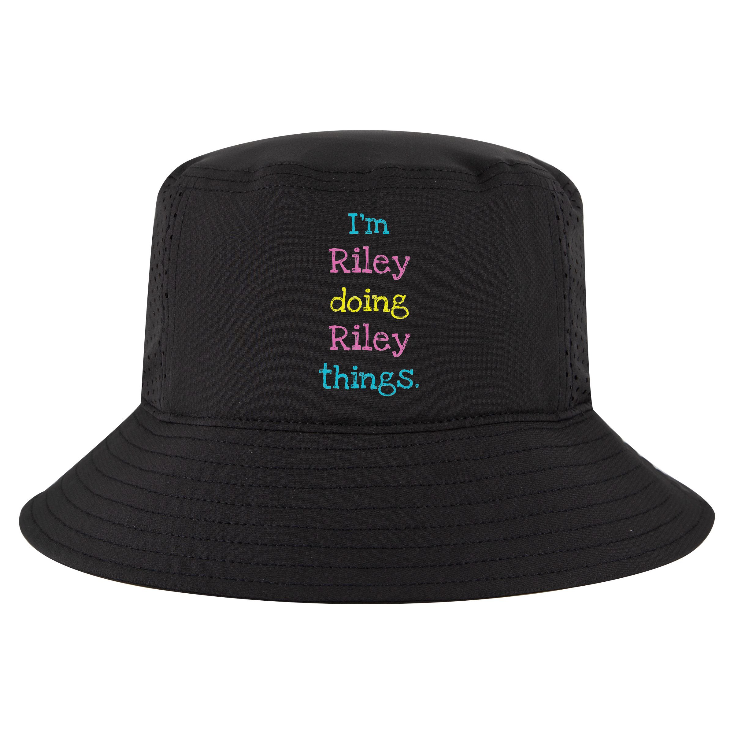 Riley Cute Personalized Text Kid's Gift Top For Girls Cool Comfort Performance Bucket Hat