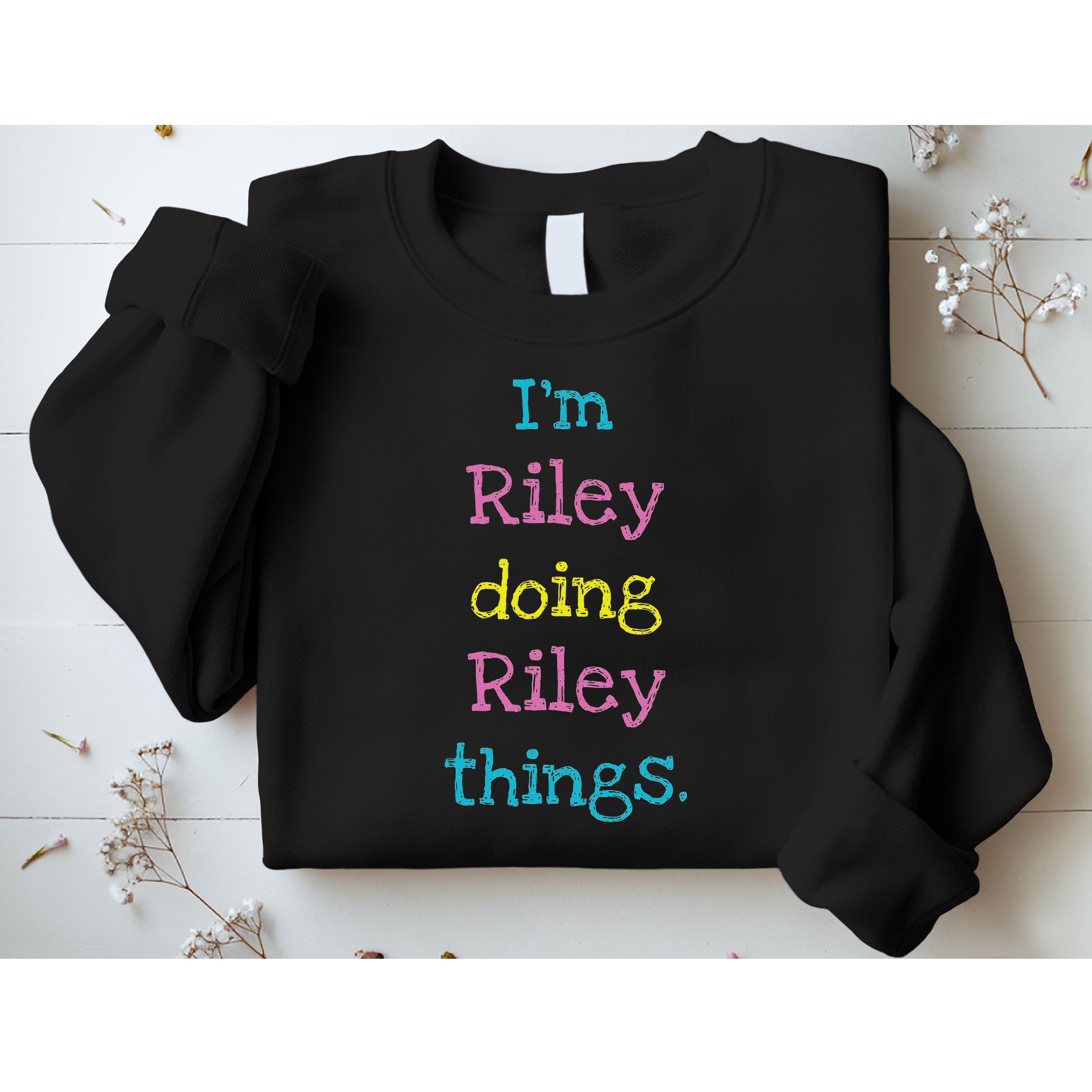 Riley Cute Personalized Text Kid's Gift Top For Girls Sweatshirt