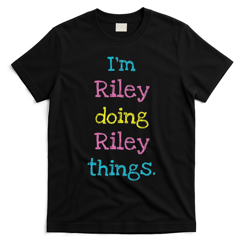 Riley Cute Personalized Text Kid's Gift Top For Girls T-Shirt