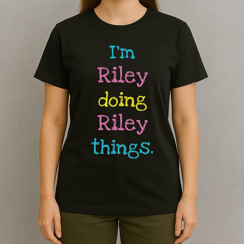 Riley Cute Personalized Text Kid's Gift Top For Girls T-Shirt