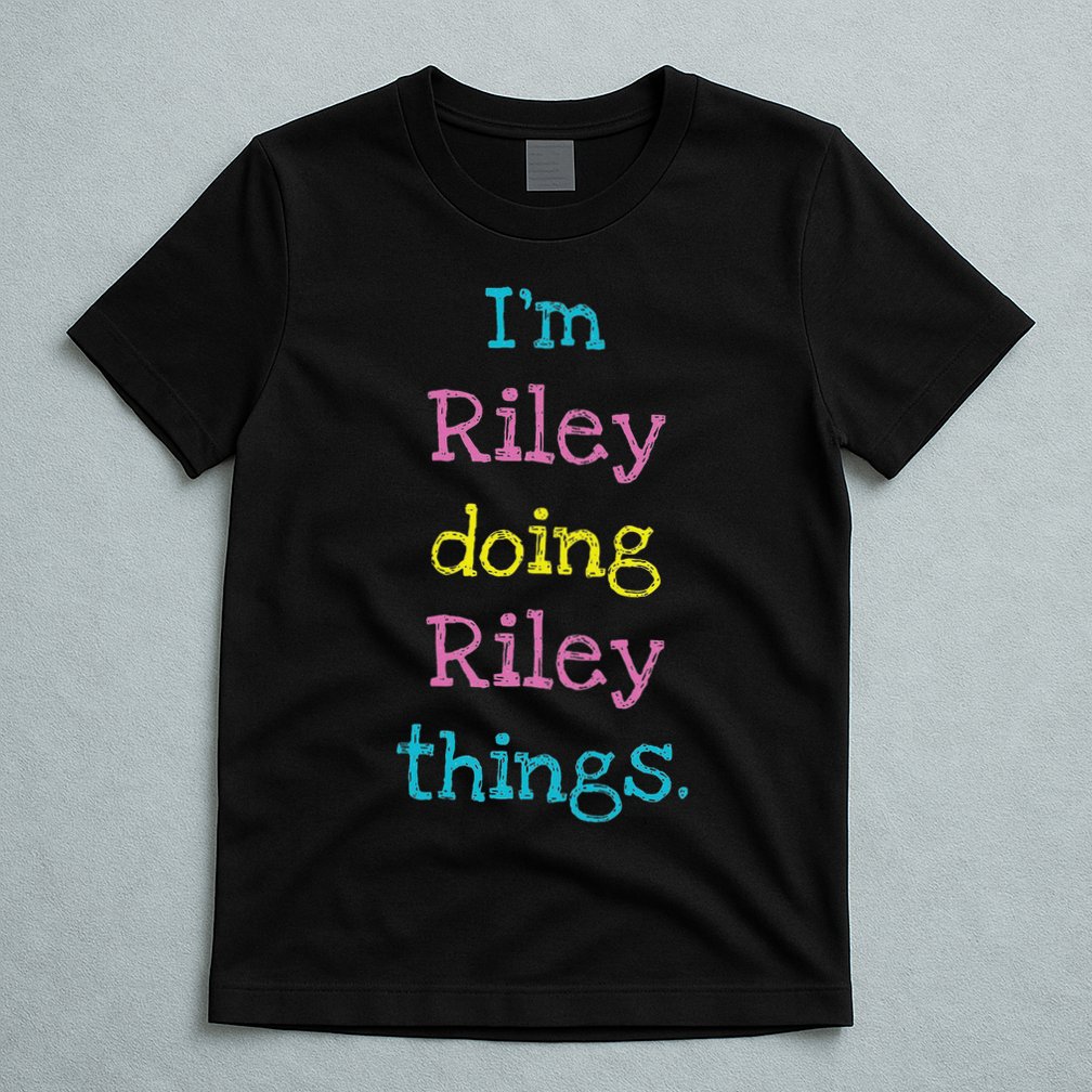 Riley Cute Personalized Text Kid's Gift Top For Girls T-Shirt
