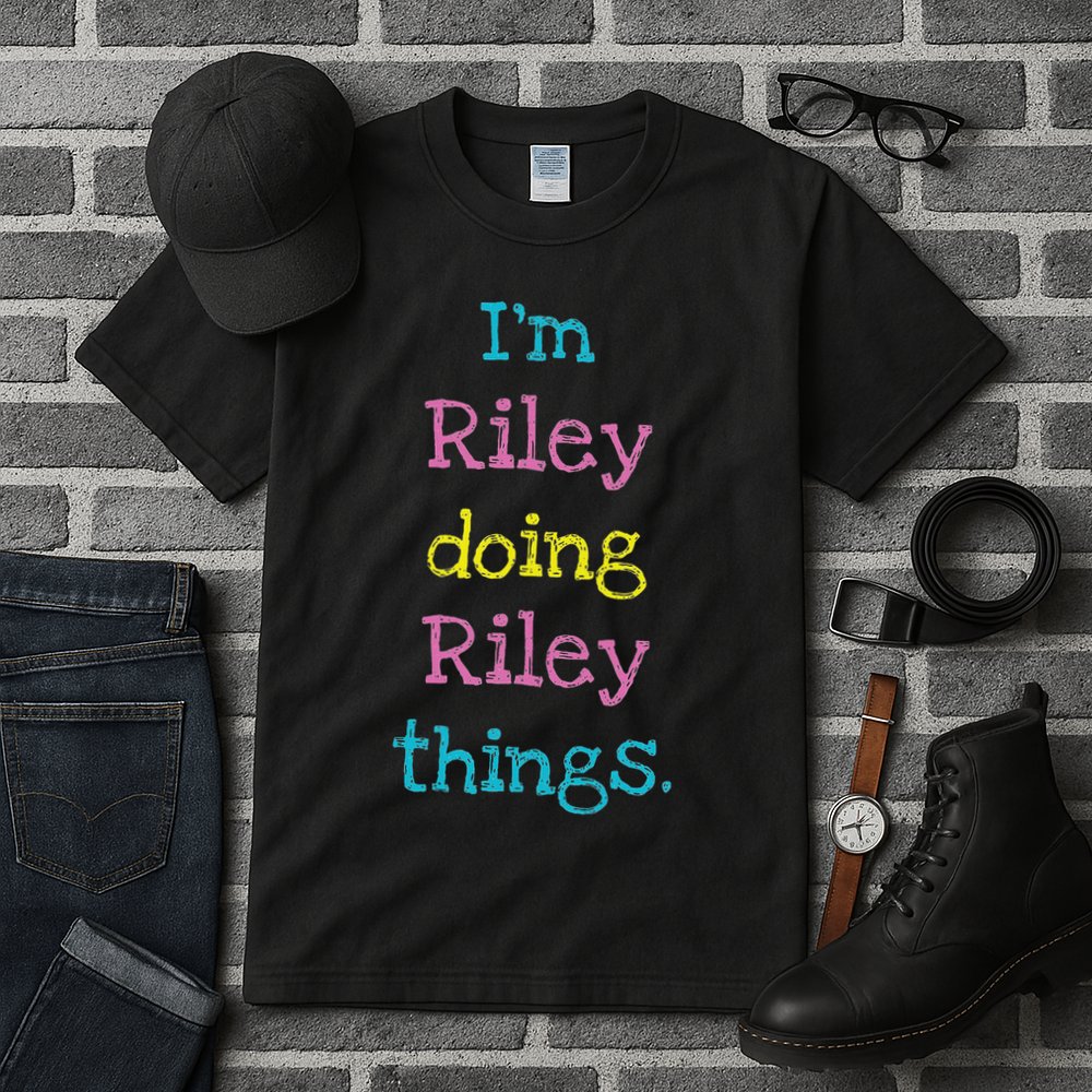 Riley Cute Personalized Text Kid's Gift Top For Girls Tall T-Shirt