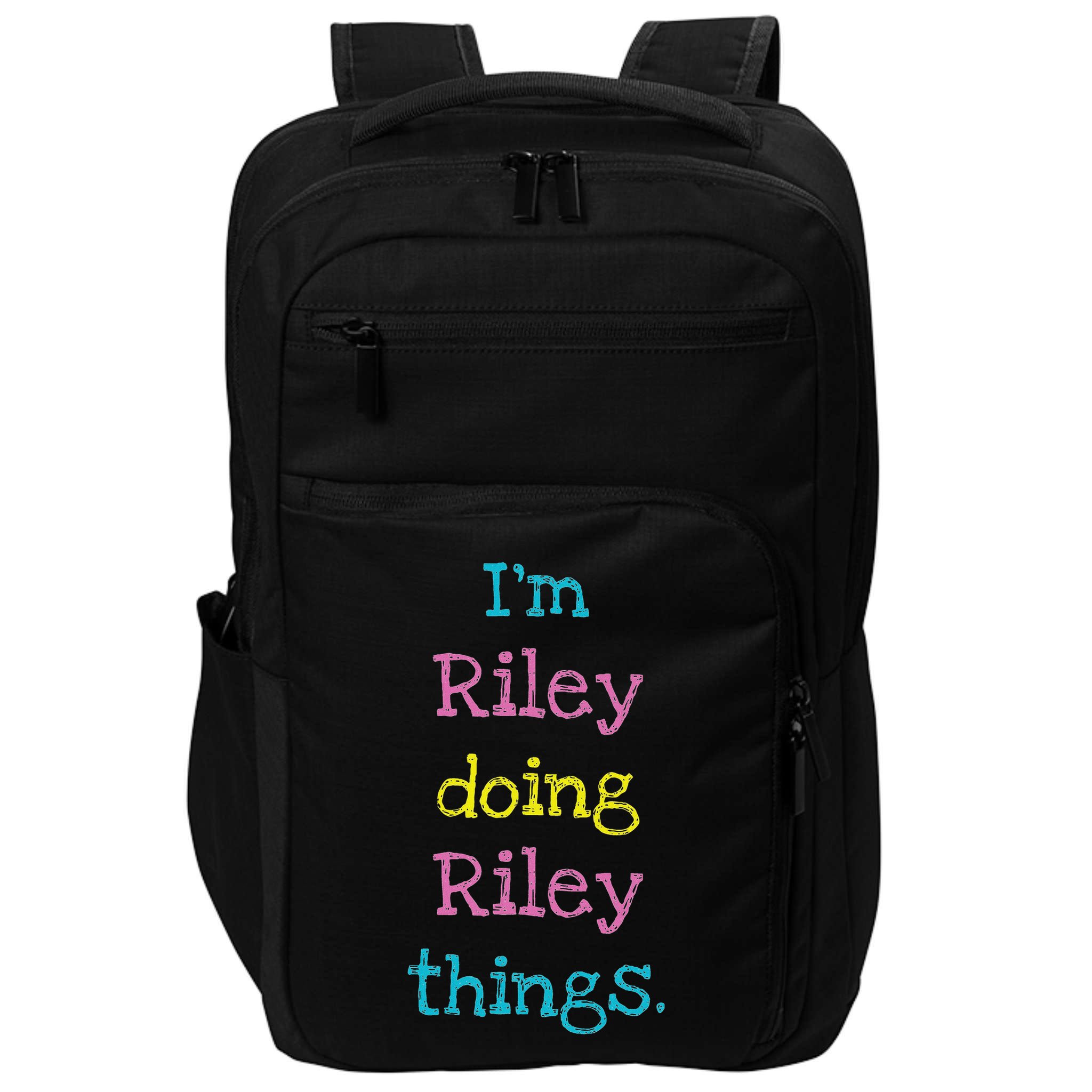 Riley Cute Personalized Text Kid's Gift Top For Girls Impact Tech Backpack