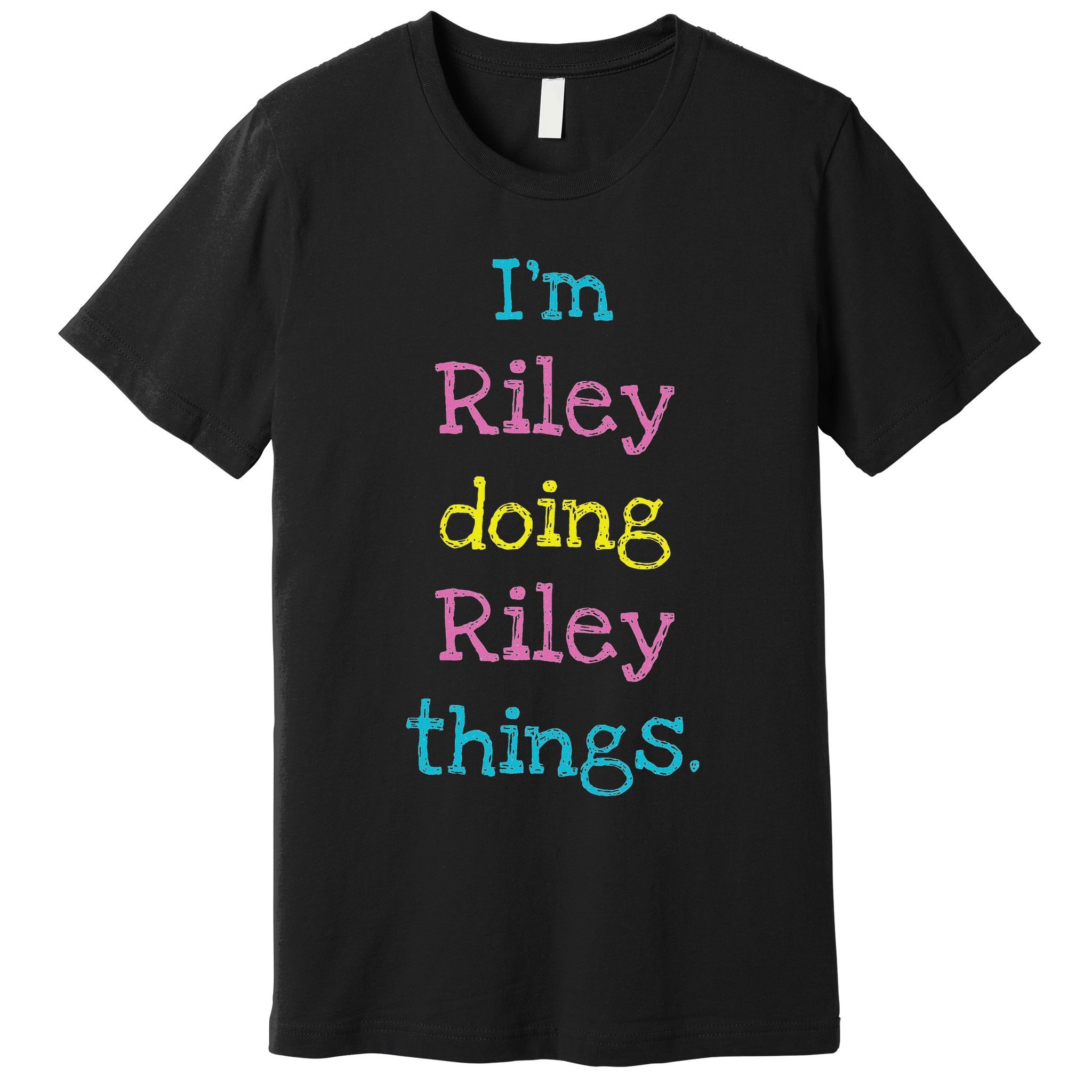 Riley Cute Personalized Text Kid's Gift Top For Girls Premium T-Shirt