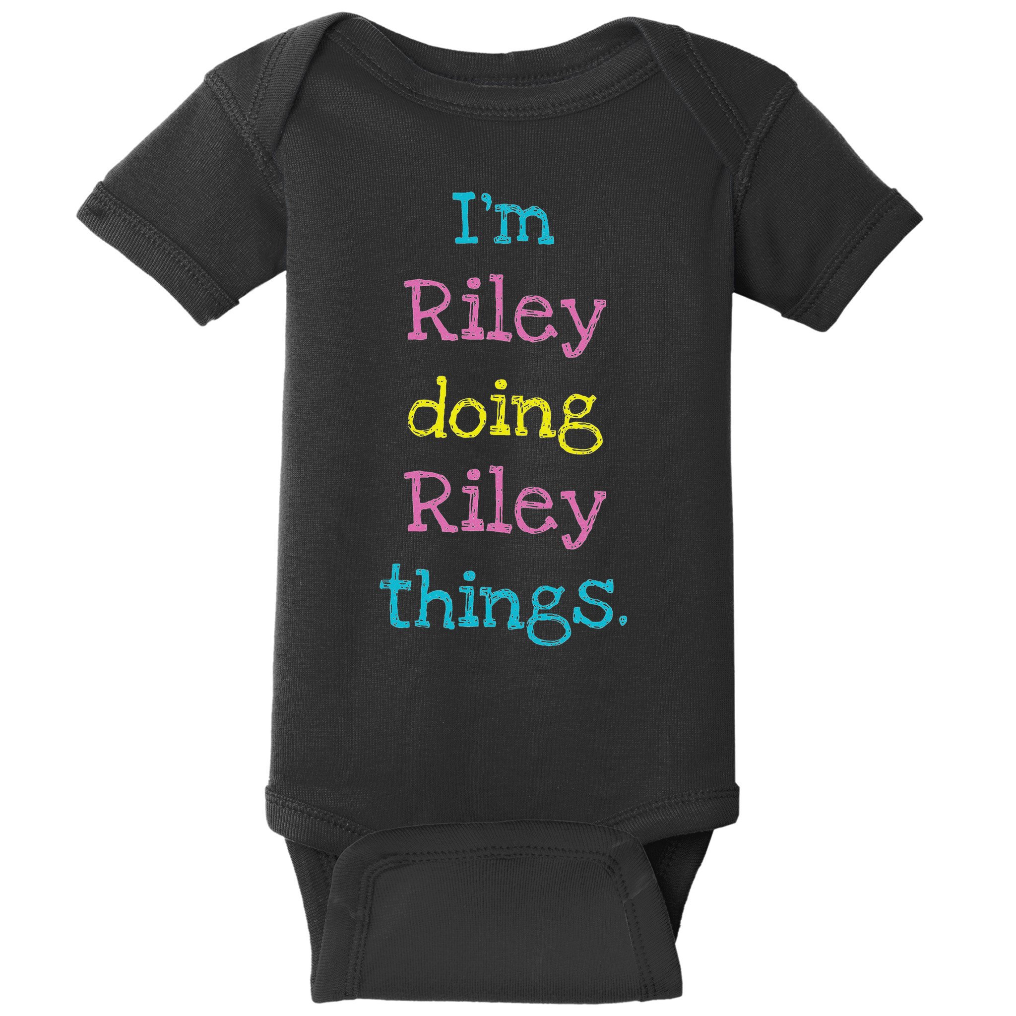 Riley Cute Personalized Text Kid's Gift Top For Girls Baby Bodysuit