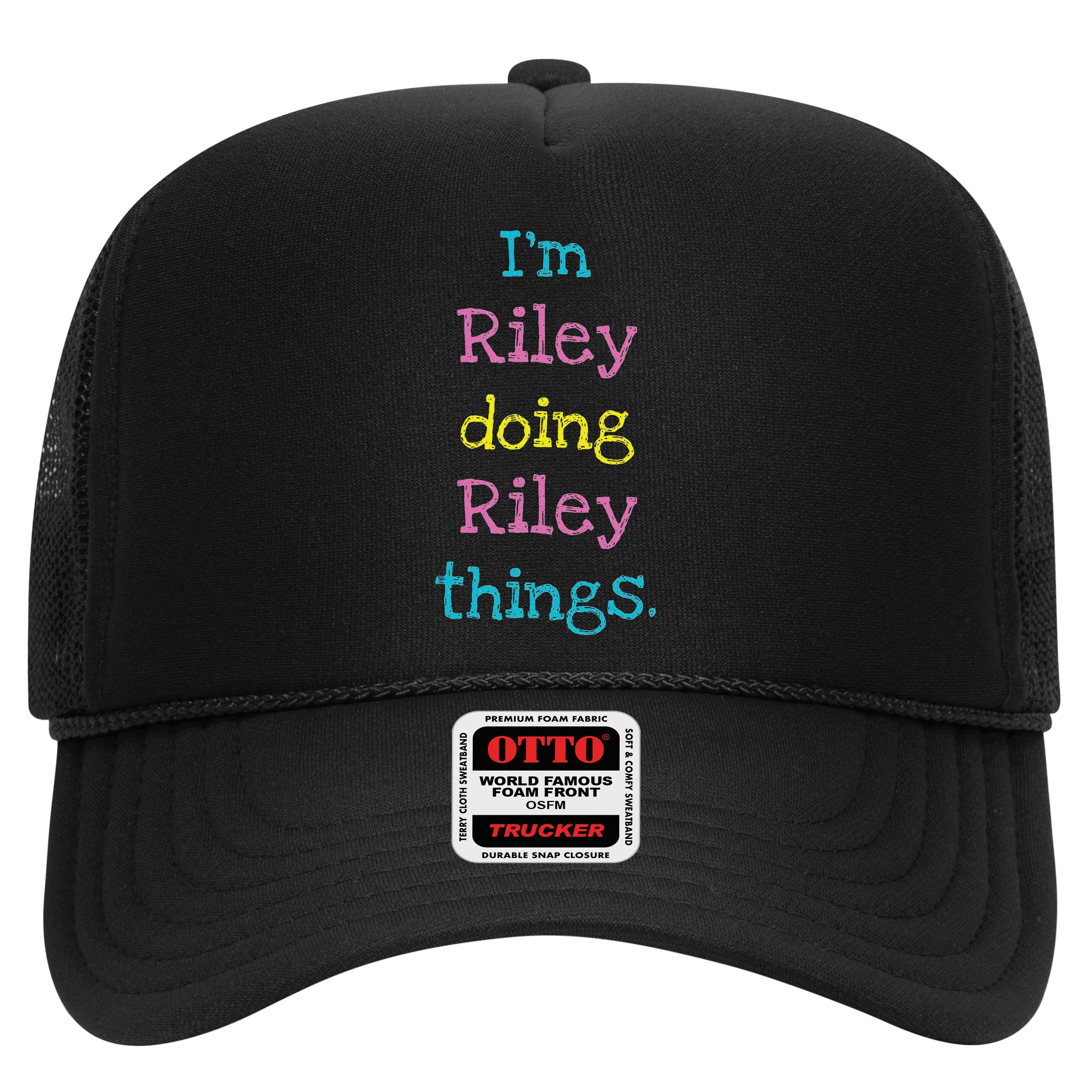 Riley Cute Personalized Text Kid's Gift Top For Girls Hat