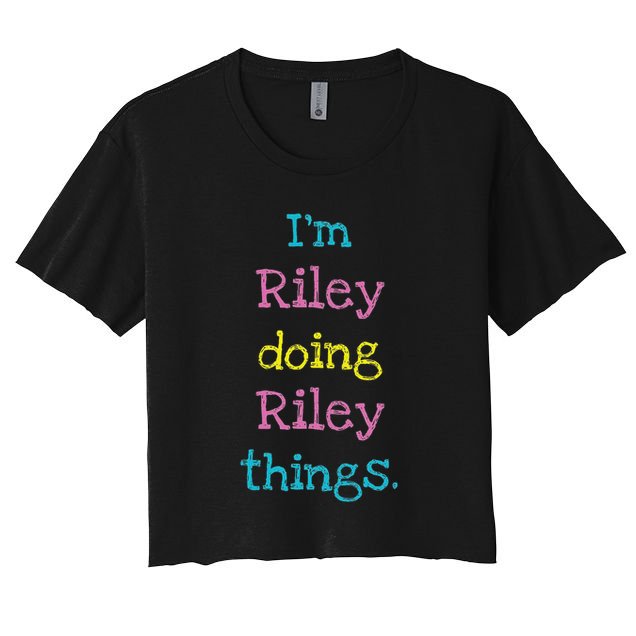 Riley Cute Personalized Text Kid's Gift Top For Girls Women's Crop Top Tee