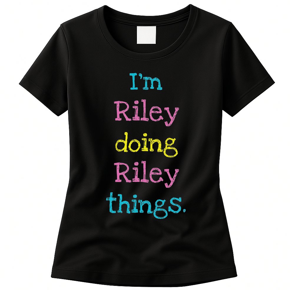Riley Cute Personalized Text Kid's Gift Top For Girls Womens T-Shirt