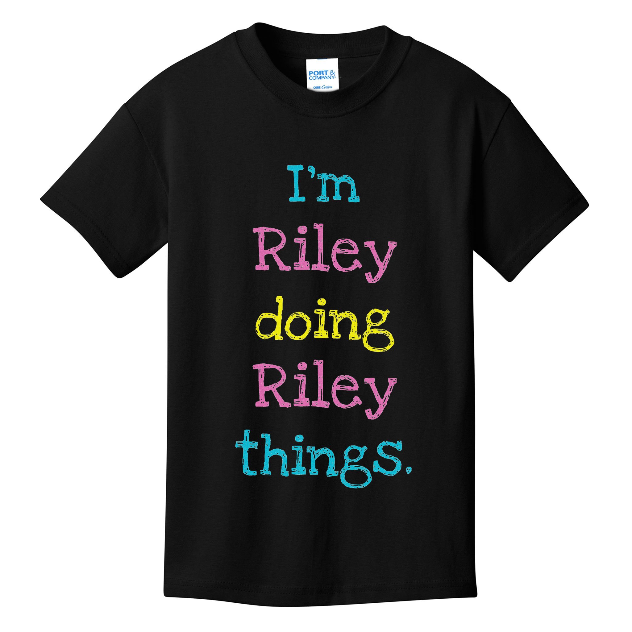 Riley Cute Personalized Text Kid's Gift Top For Girls Kids T-Shirt