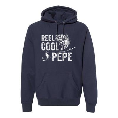 Reel Cool Pepe Fishing Fathers Day Gifts Premium Hoodie