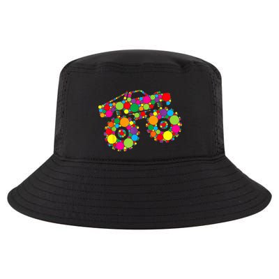 Retro Colorful Polka Dots Monster Truck Happy Dot Day Cool Comfort Performance Bucket Hat