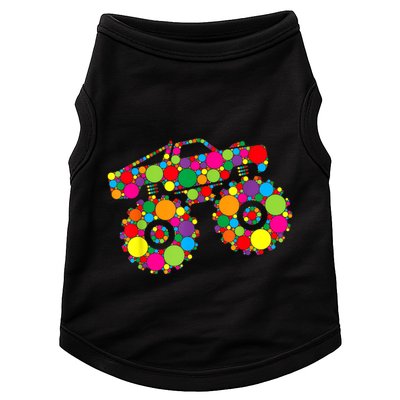 Retro Colorful Polka Dots Monster Truck Happy Dot Day Doggie Tank