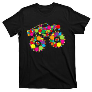 Retro Colorful Polka Dots Monster Truck Happy Dot Day T-Shirt