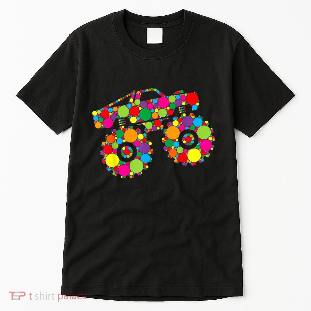 Retro Colorful Polka Dots Monster Truck Happy Dot Day Tall T-Shirt