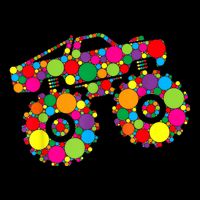 Retro Colorful Polka Dots Monster Truck Happy Dot Day Bucket Hat