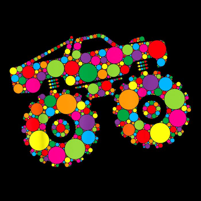 Retro Colorful Polka Dots Monster Truck Happy Dot Day Bucket Hat