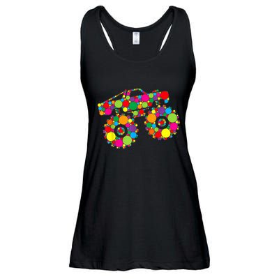 Retro Colorful Polka Dots Monster Truck Happy Dot Day Ladies Essential Flowy Tank