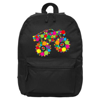 Retro Colorful Polka Dots Monster Truck Happy Dot Day 16 in Basic Backpack