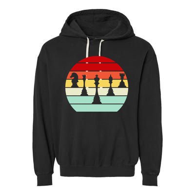 Retro Chess Pieces Garment-Dyed Fleece Hoodie