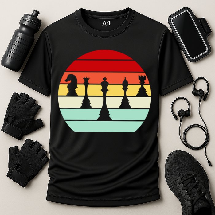 Retro Chess Pieces Cooling Performance Crew T-Shirt