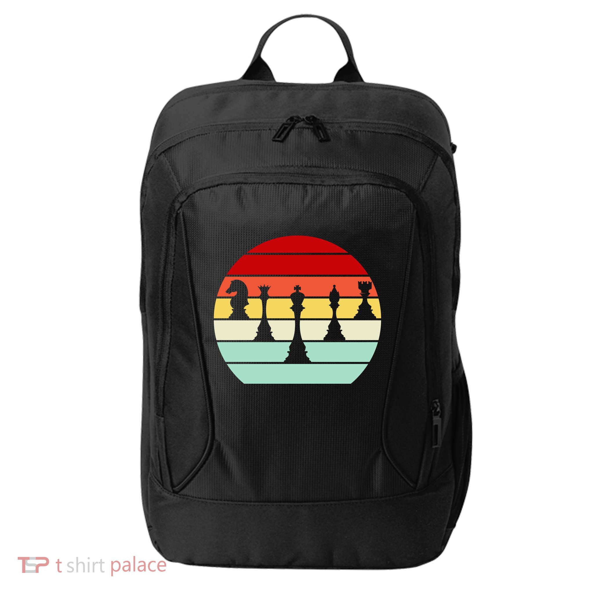 Retro Chess Pieces City Backpack
