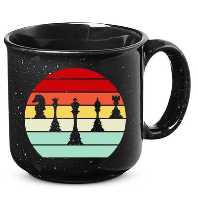 Retro Chess Pieces 15oz Campfire Ceramic Mug