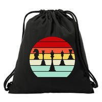 Retro Chess Pieces Drawstring Bag