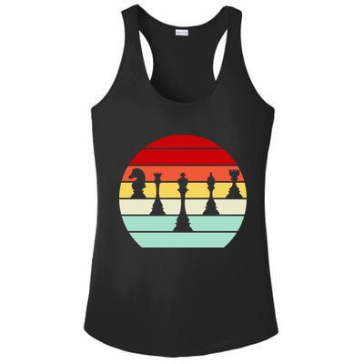 Retro Chess Pieces Ladies PosiCharge Competitor Racerback Tank