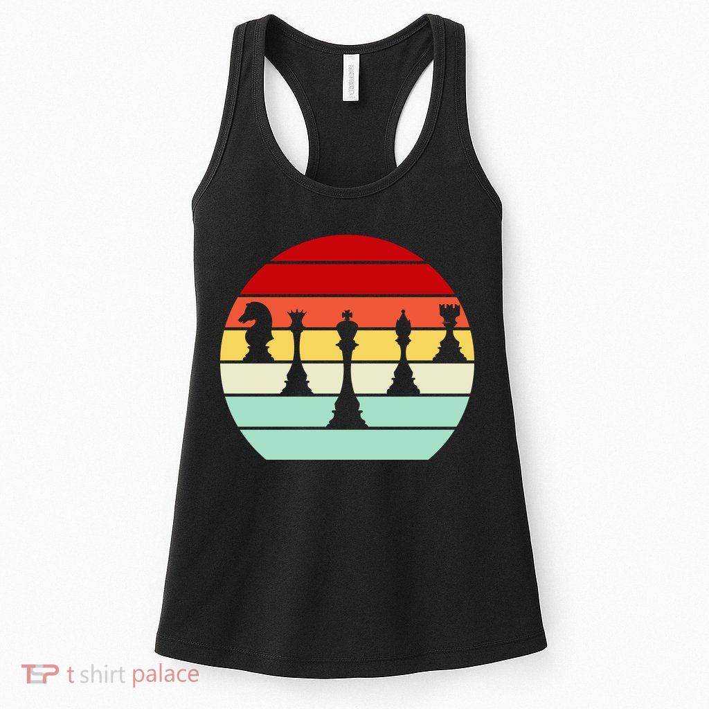 Retro Chess Pieces Womens Tank Top
