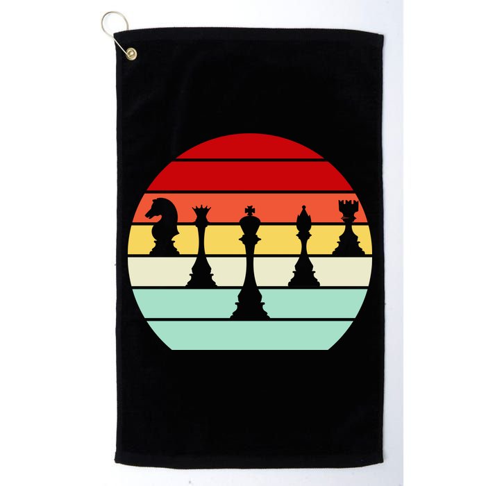 Retro Chess Pieces Golf Towel