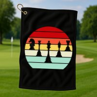 Retro Chess Pieces Golf Towel