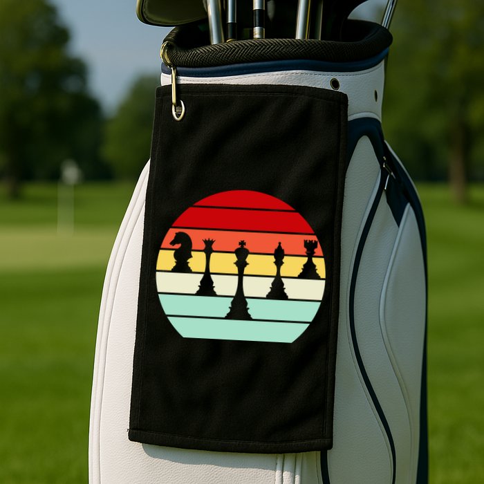 Retro Chess Pieces Golf Towel