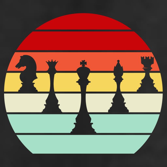 Retro Chess Pieces Golf Towel