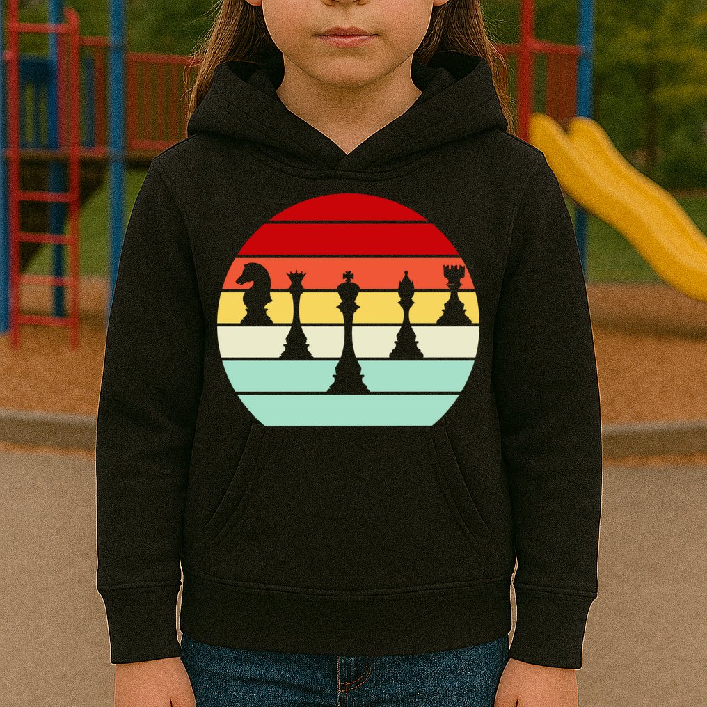 Retro Chess Pieces Kids Hoodie
