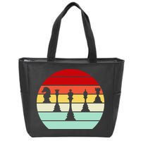 Retro Chess Pieces Zip Tote Bag