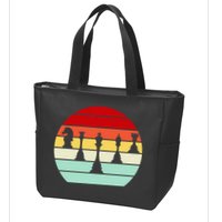 Retro Chess Pieces Zip Tote Bag