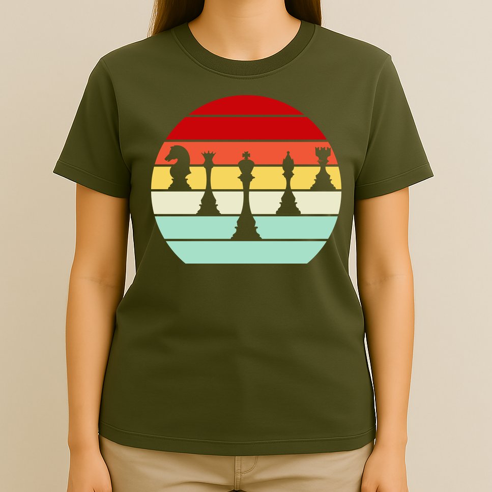 Retro Chess Pieces T-Shirt