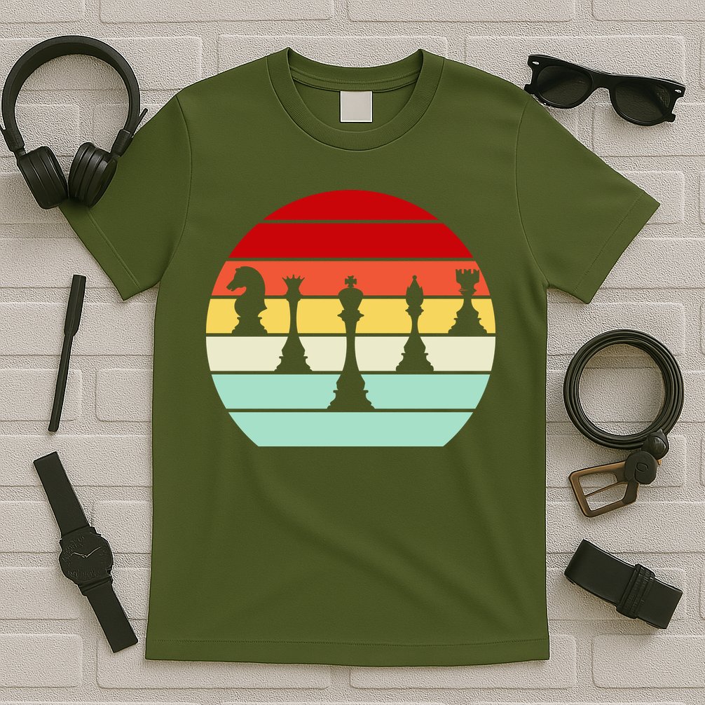 Retro Chess Pieces T-Shirt