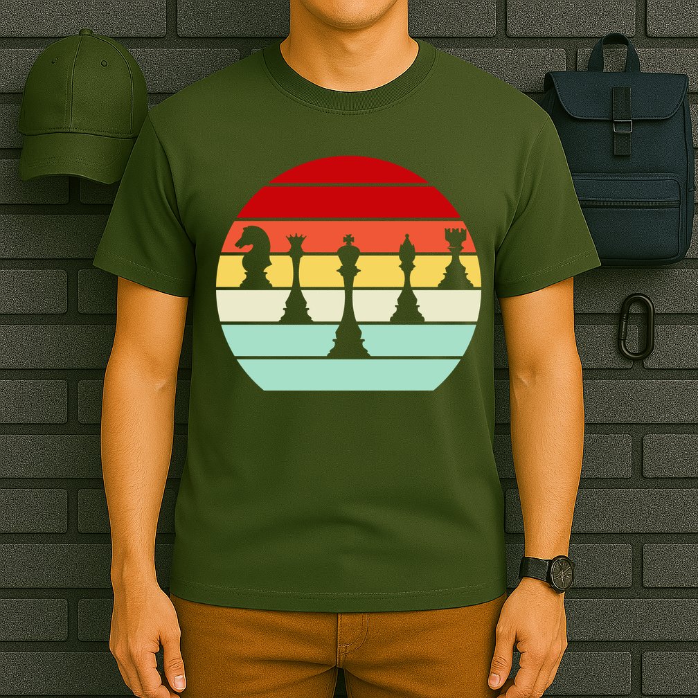 Retro Chess Pieces T-Shirt