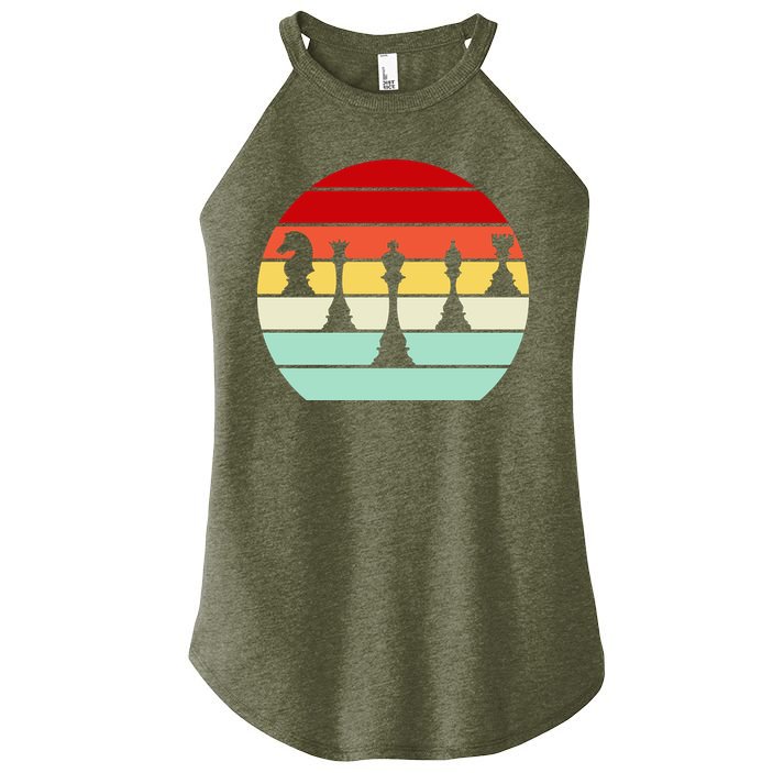 Retro Chess Pieces Women's Perfect Tri Rocker Tank