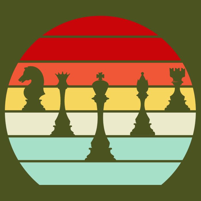 Retro Chess Pieces Short Acrylic Beanie