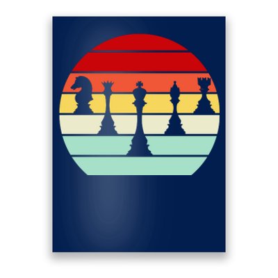 Retro Chess Pieces Poster