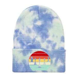 Retro Chess Pieces Tie Dye 12in Knit Beanie