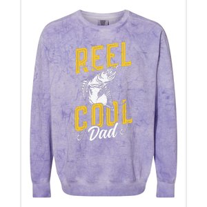 Reel Cool Papa Fishing Dad Gifts Father's Day Fisherman Fish Colorblast Crewneck Sweatshirt