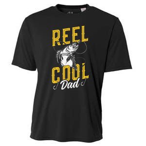 Reel Cool Papa Fishing Dad Gifts Father's Day Fisherman Fish Cooling Performance Crew T-Shirt